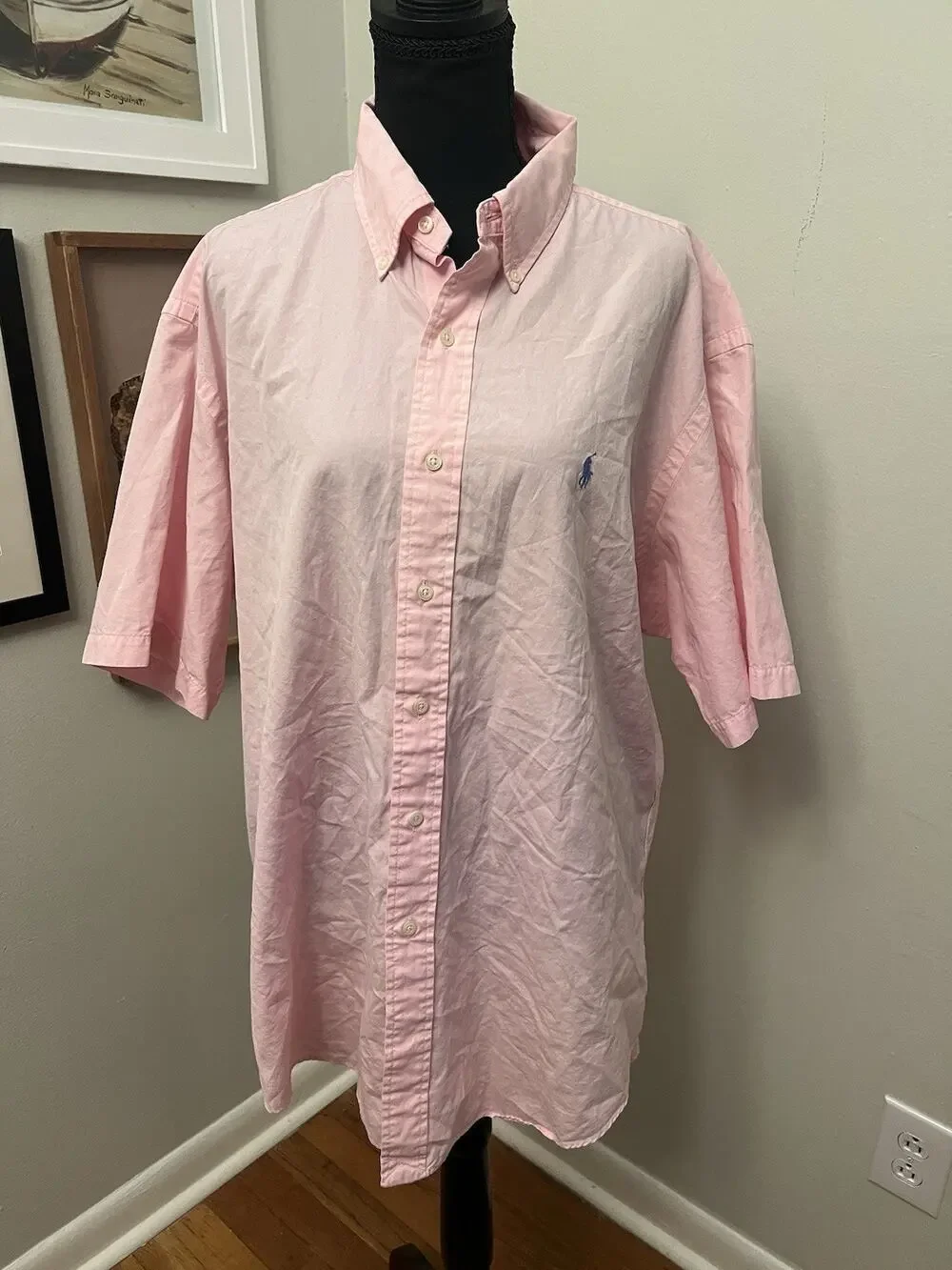 Polo Ralph Lauren Shirt Mens XL Pink Classic Fit Button Down Preppy Blue Pony
